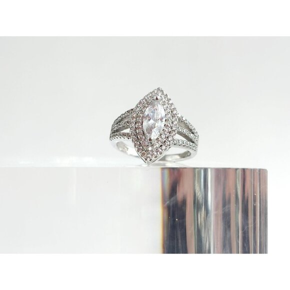 STAUER Designer Sterling Silver Mirador Marquise Cut Cubic Zirconia Vintage Ring - Picture 10 of 10